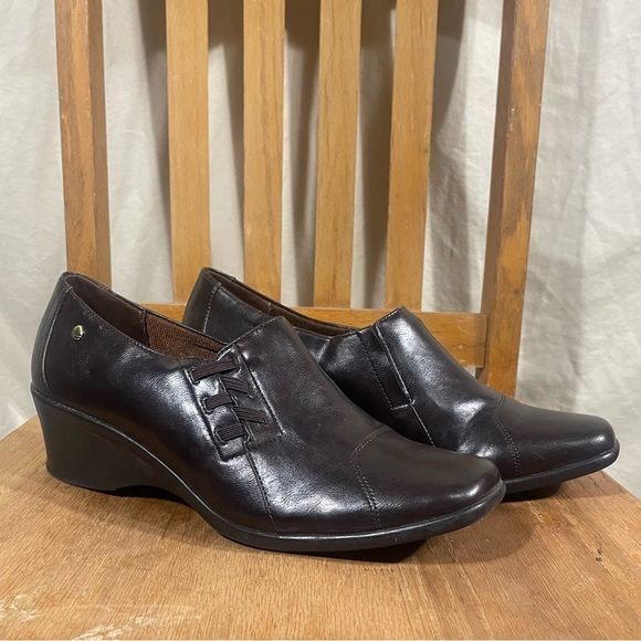 Women's Life Stride Brown Oxford Slide Walking Work Comfort Shoe Size 11M - Picture 2 of 9